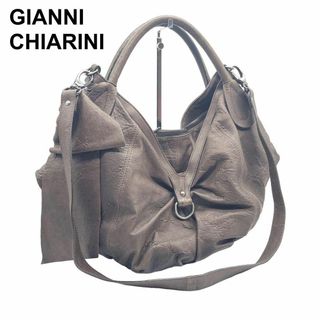 ジャンニキャリーニ(GIANNI CHIARINI)の美品 ジャンニキアリーニ レザー 2WAY リボン ハンドバッグ ショルダー(ショルダーバッグ)