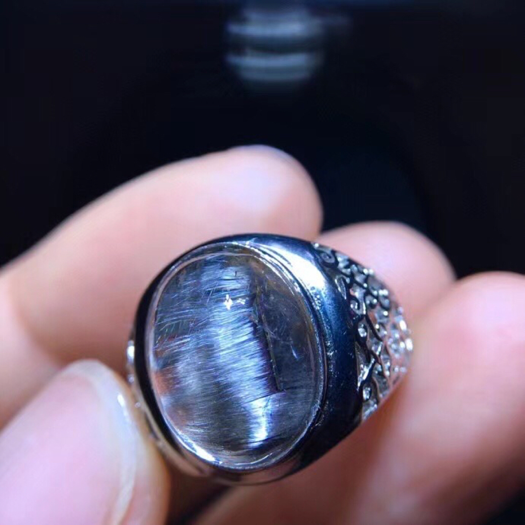 ⭐︎【高級】プラチナタイチンルチルクォーツ リング s925 7mm-