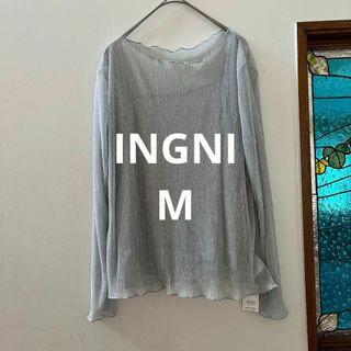 イング(INGNI)のINGNI 長袖シアーシャツ　同色キャミソールインナー付　M グレー(シャツ/ブラウス(長袖/七分))