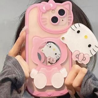 ハローキティ(ハローキティ)の金土日限定価格！ミラー付きキティちゃんiPhone13promaxケース！(iPhoneケース)