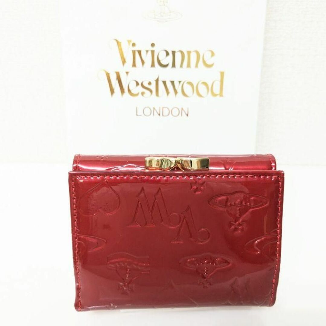 新品未使用 Vivienne Westwood 三つ折り財布 エナメル レッド