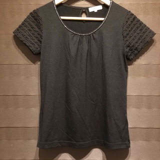 シマムラ(しまむら)のセオリア　Mサイズ　ブラック　カットソー　半袖　Tシャツ(Tシャツ(半袖/袖なし))