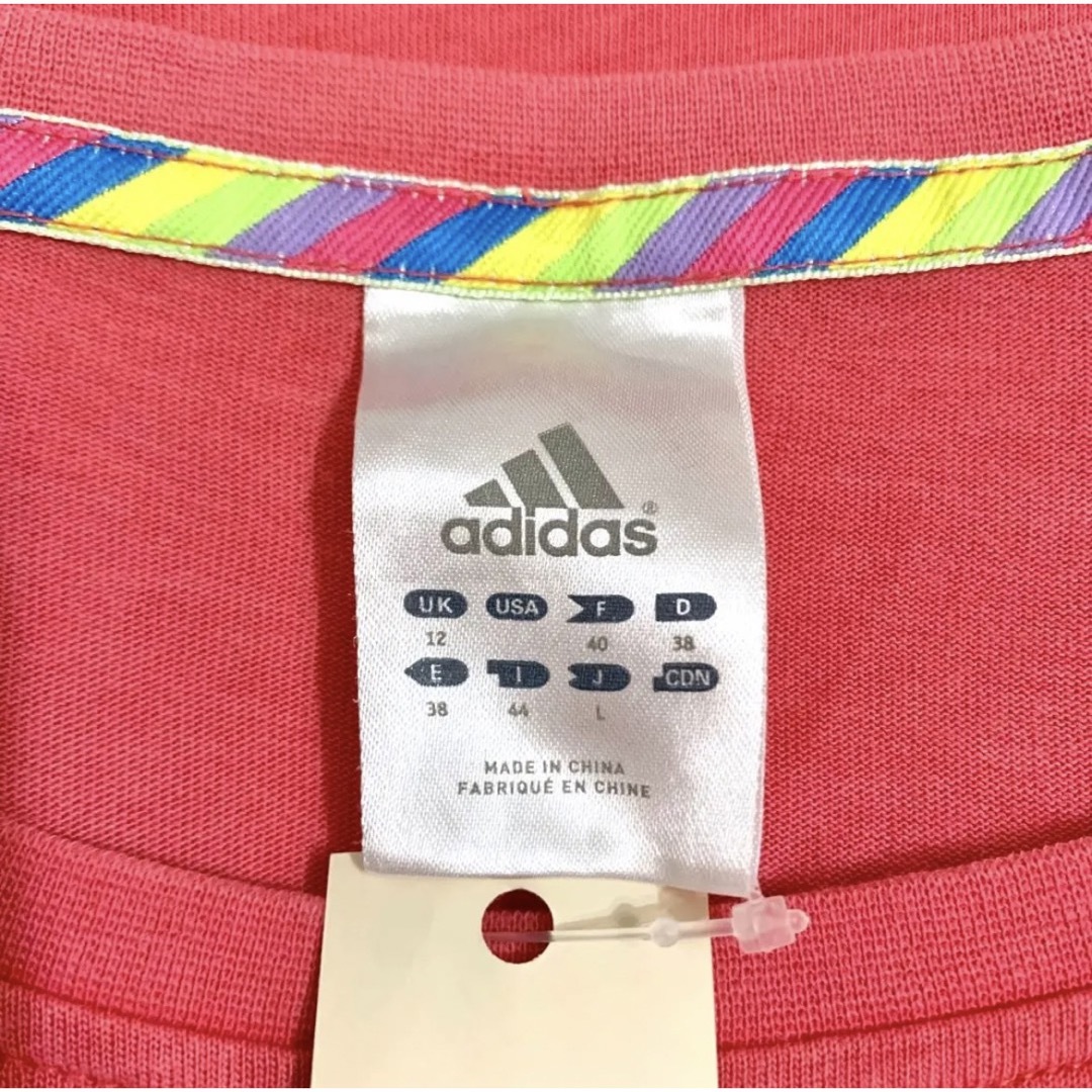 adidas(アディダス)の【美品】adidas　アディダス　Tシャツ　Lサイズ　1点もの　レディース レディースのトップス(Tシャツ(半袖/袖なし))の商品写真