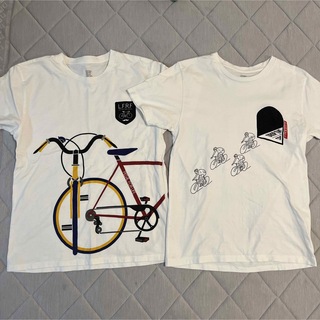 グラニフ(Design Tshirts Store graniph)の2枚セット　グラニフ　Tシャツ　自転車　チャリ　白色　まとめ売り　ホワイト(Tシャツ/カットソー(半袖/袖なし))