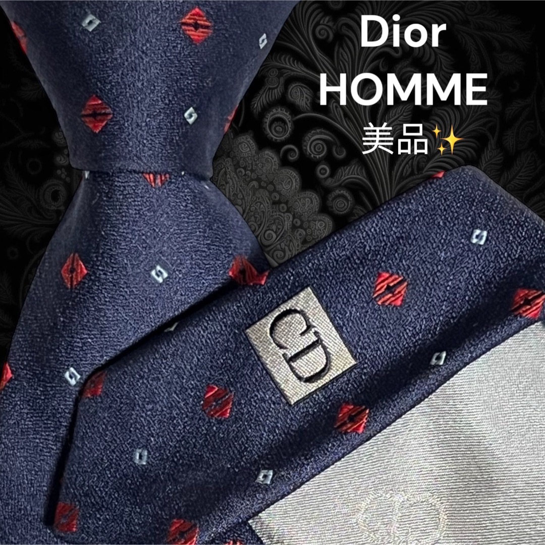 ✨️美品✨️ Dior HOMME CD柄 イタリア製 ネイビー系 小紋柄