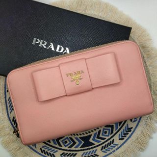 プラダ(PRADA)のプラダ PRADA 長財布 ラウンドジップ フォッコ ピンク 【19】♡(財布)