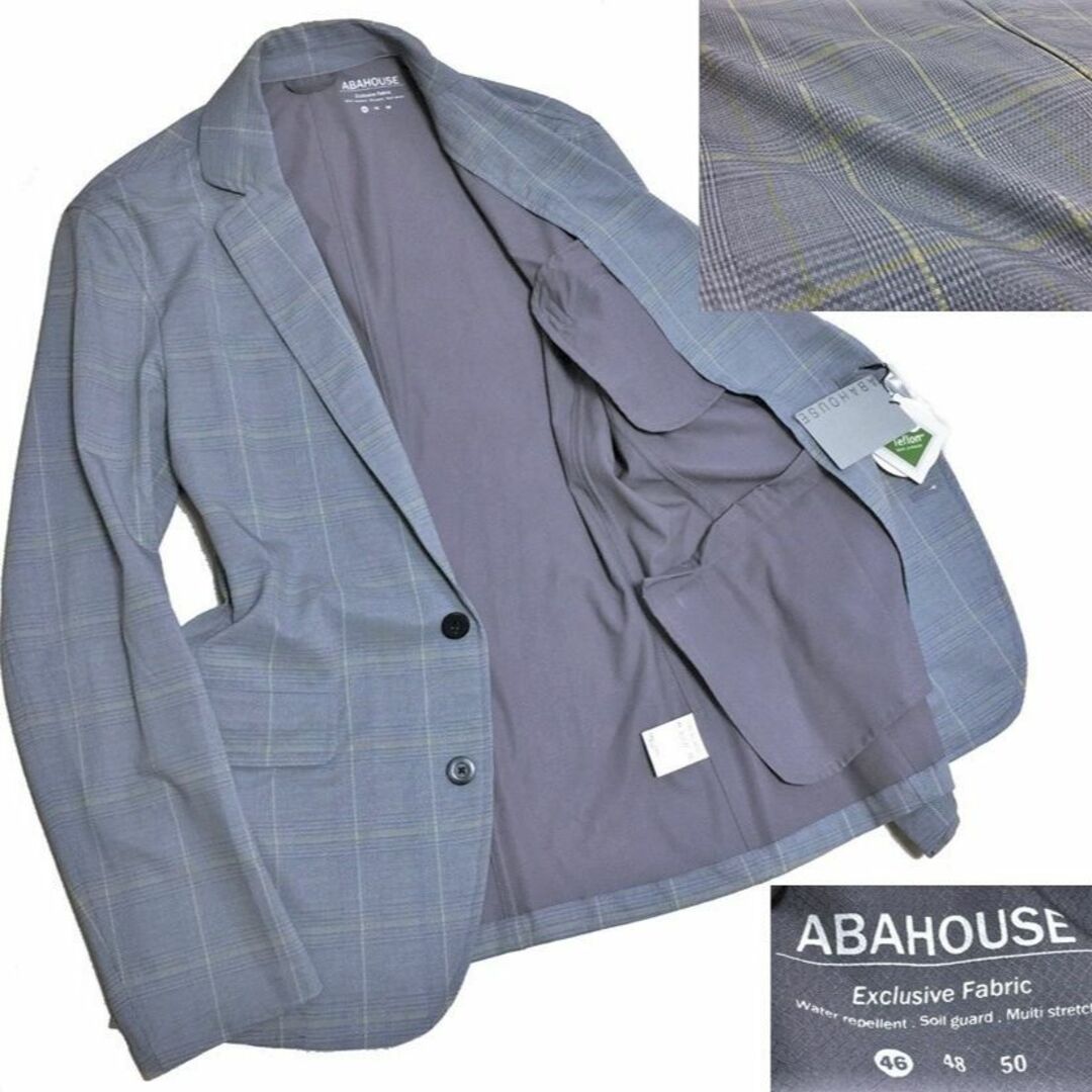 ABAHOUSE(アバハウス)の未使用 アバハウス 軽量 撥水 チェック柄 サマージャケット 46 M グレー系 メンズのジャケット/アウター(テーラードジャケット)の商品写真