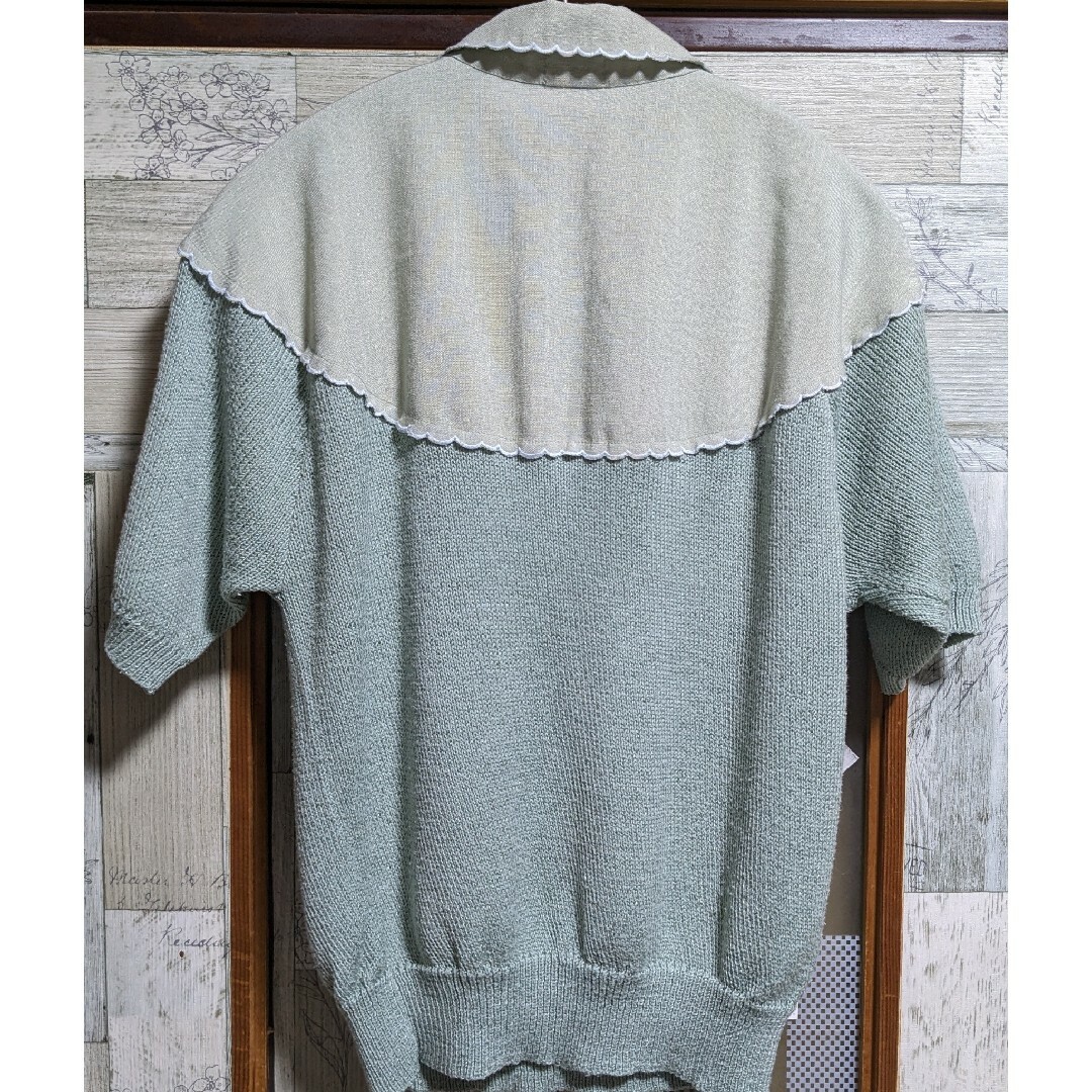 Grimoire(グリモワール)のused レトロ 刺繍襟  古着 ヴィンテージ vintage サマーニット レディースのトップス(ニット/セーター)の商品写真