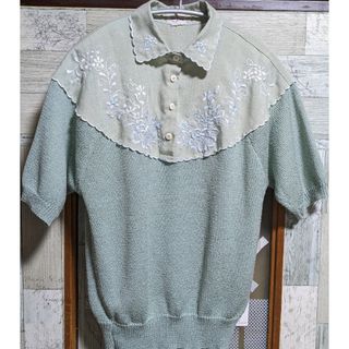 グリモワール(Grimoire)のused レトロ 刺繍襟  古着 ヴィンテージ vintage サマーニット(ニット/セーター)