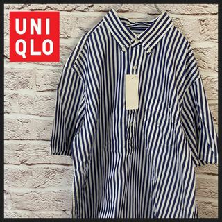 ユニクロ(UNIQLO)のUNIQLO 新品未使用　ストライプシャツ メンズ　レディース　[ L ](シャツ/ブラウス(長袖/七分))