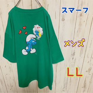 【新品】THE SMURFS/スマーフ　ビッグシルエット バックプリントTシャツ(Tシャツ/カットソー(半袖/袖なし))