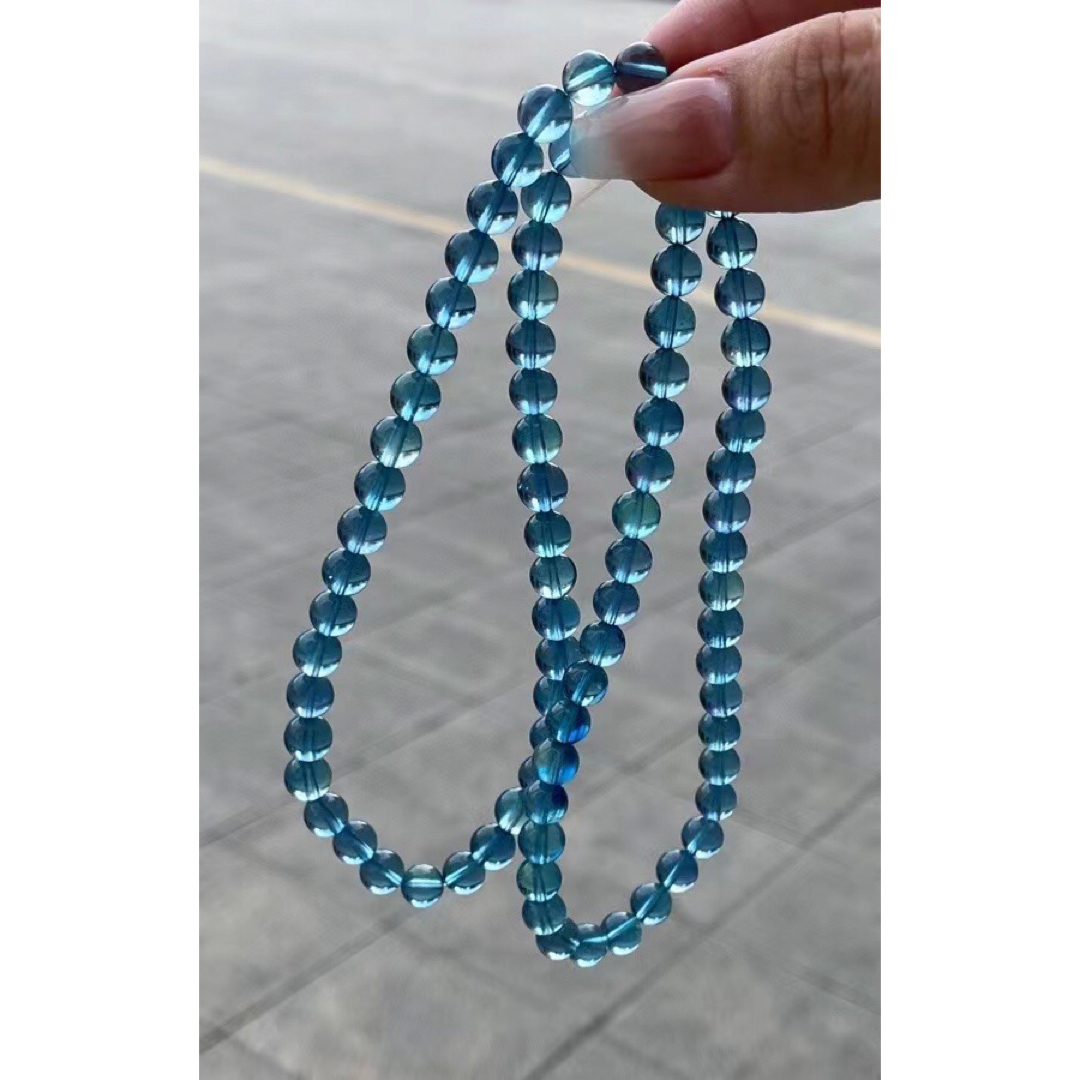 天然】アクアマリン ブレスレット三連 6.7mm www.krzysztofbialy.com