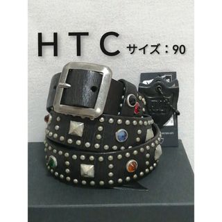 ハリウッドトレーディングカンパニー(HTC)の★新品・メンズ★【 HTC　エイチティーシー】レギュラー　レザーベルト　スタッズ(ベルト)