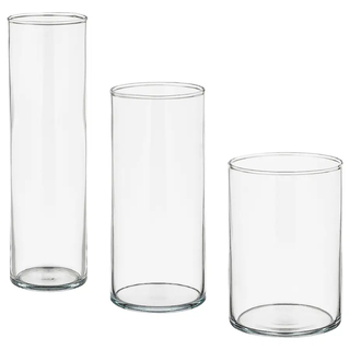 イケア(IKEA)のIKEA イケア　CYLINDER シリンデル 花瓶3点セット, クリアガラス(花瓶)