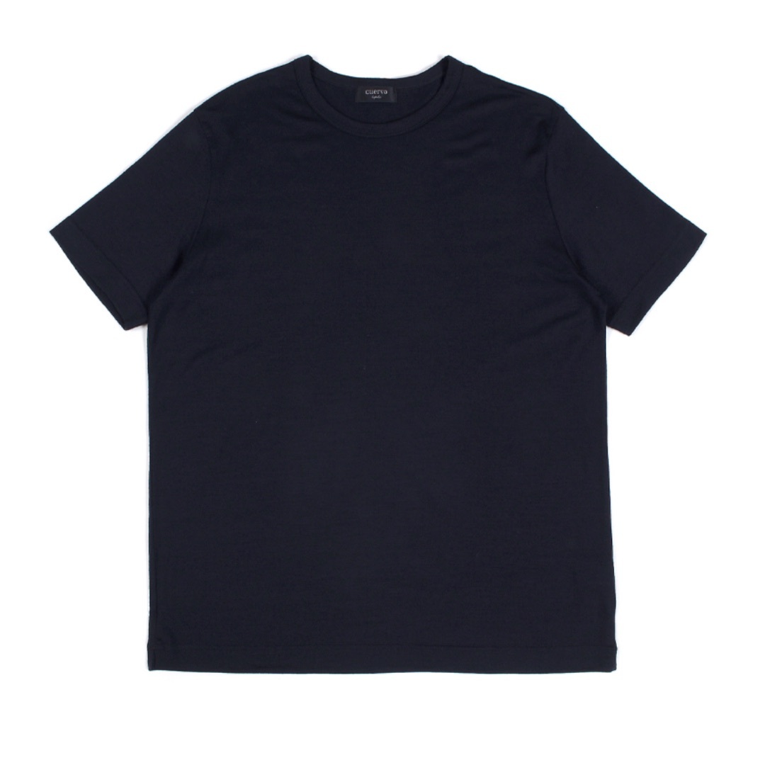 未使用 cuervo bopoha ウォシャブルウール Tシャツ 52 ネイビー