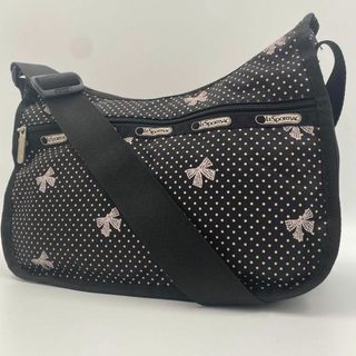 レスポートサック(LeSportsac)の【極美品】レスポートサック　ショルダーバッグ ドット　水玉　ブラック　黒(ショルダーバッグ)