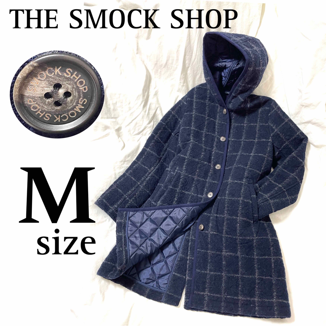 THE SMOCK SHOP 【THE SMOCK SHOP】フード付ウールキルティングコート チェック柄の通販 by shiori's shop｜ スモックショップならラクマ