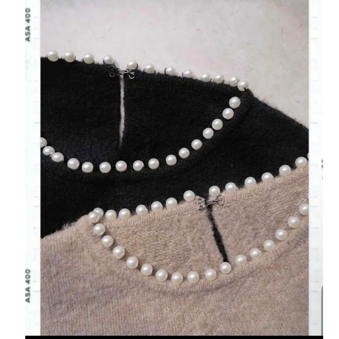 Herlipto Pearl Necklace Knit Pullover M