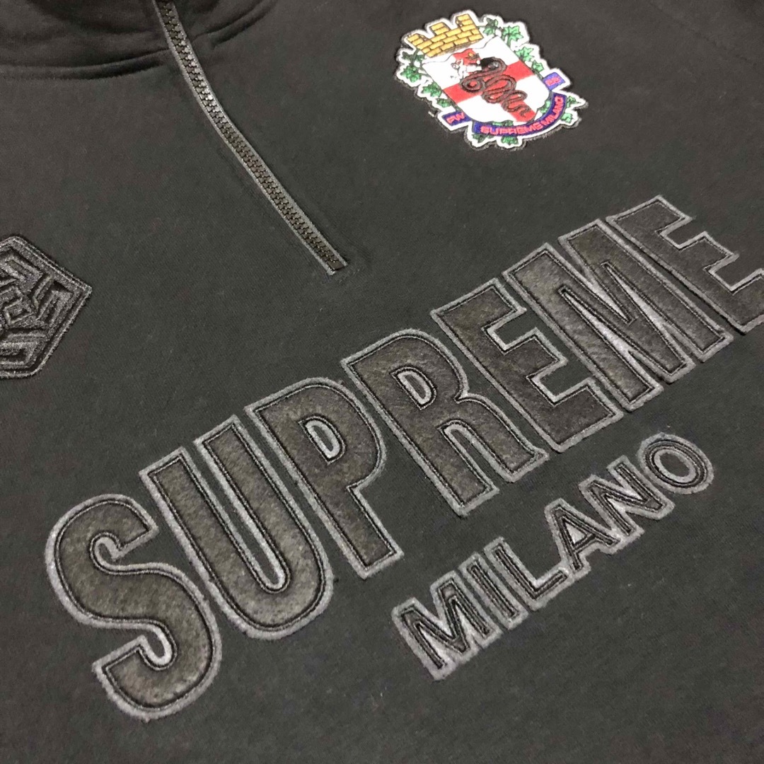 Supreme シュプリーム ハーフジップ スウェット MILANO 刺繍入り