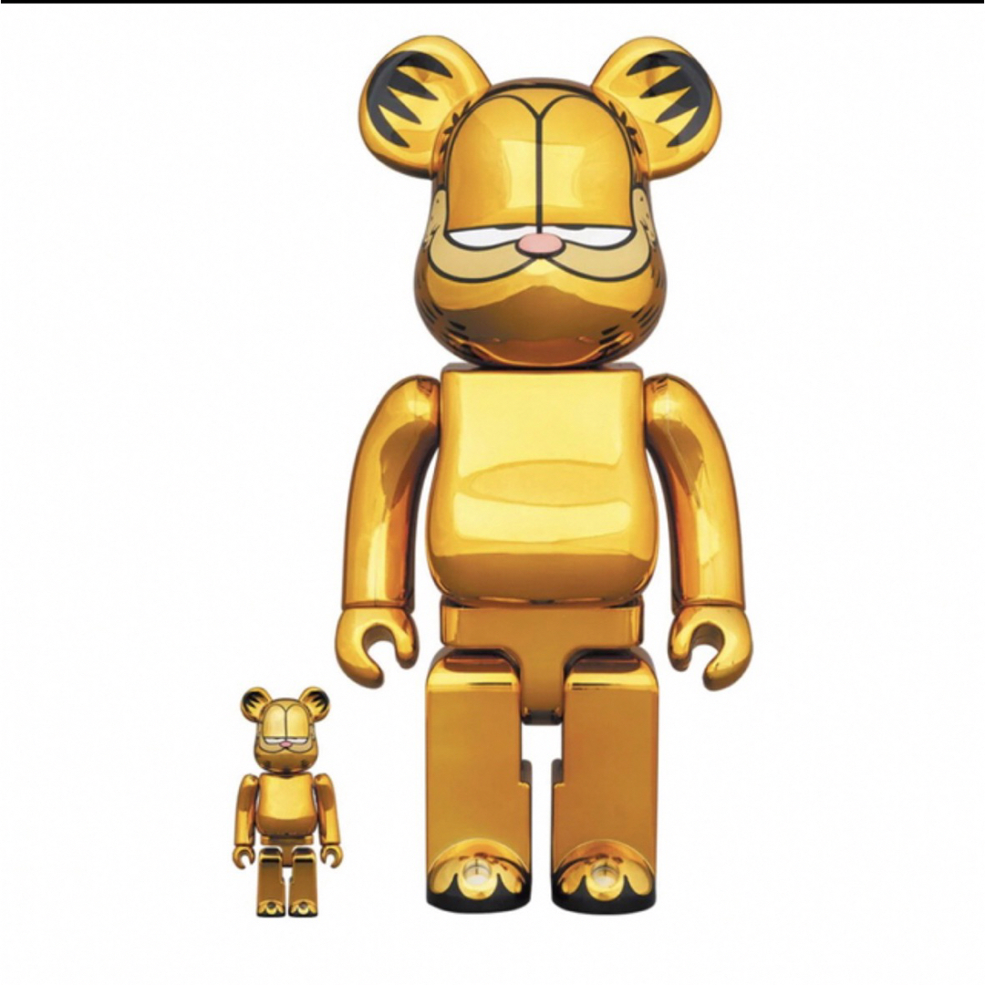 MEDICOM TOY(メディコムトイ)のBE@RBRICK GARFIELD GOLD CHROME100％ 400％ エンタメ/ホビーのフィギュア(その他)の商品写真