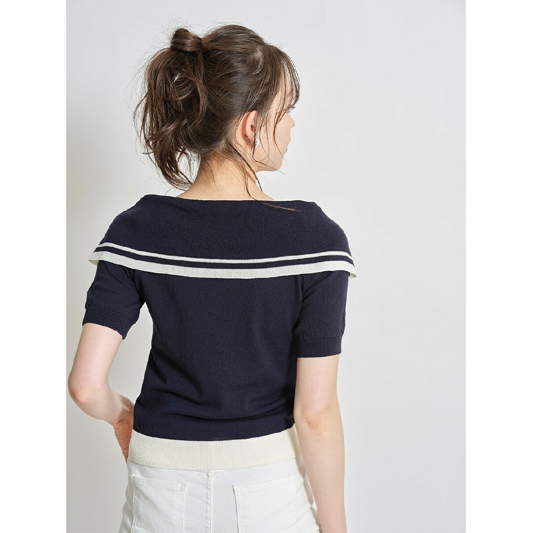 TOCCO closet - トッコ♡ 配色ライン入りオフショル風ボウタイ