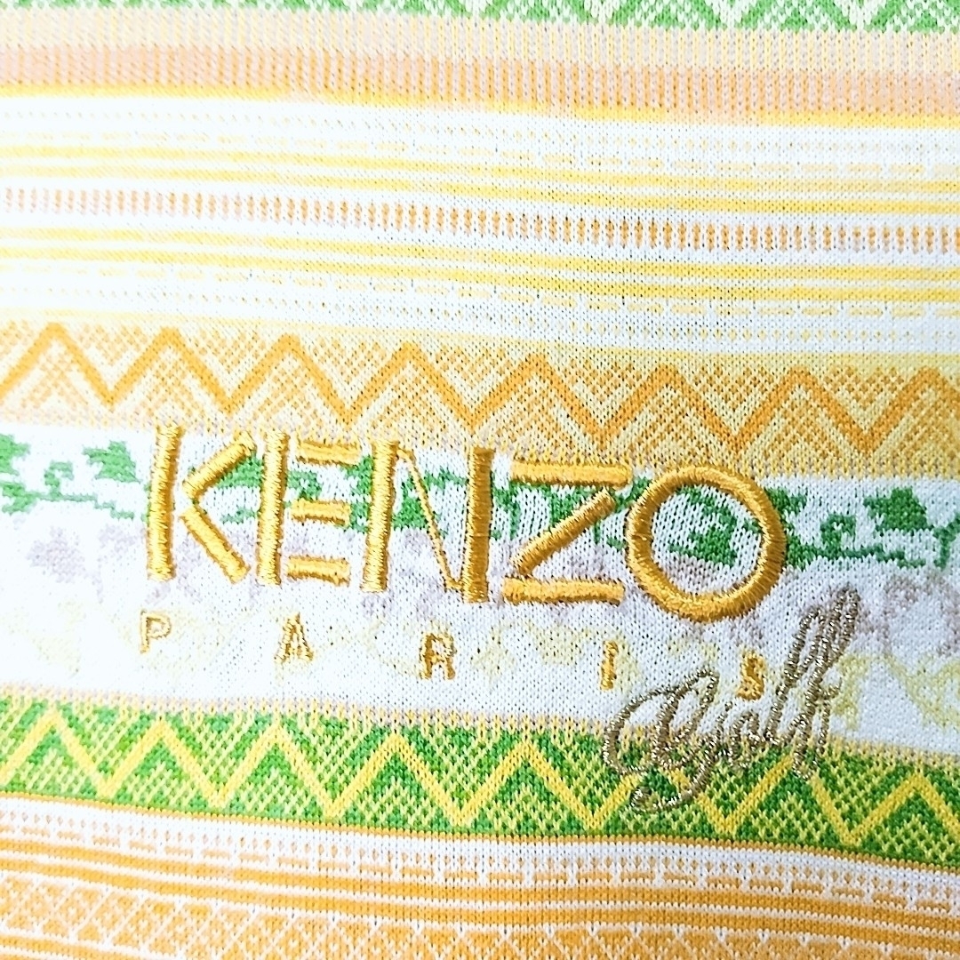 KENZO(ケンゾー)のKENZO PARIS GOLF    オープンカラー シャツ 刺繍ロゴ ボーダ メンズのトップス(シャツ)の商品写真