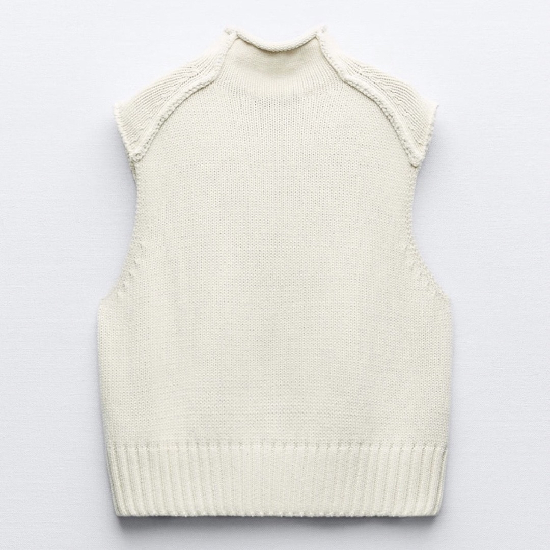 【新品/未着用】ZARA ビジブルシームニットベスト ハイネックニットベスト