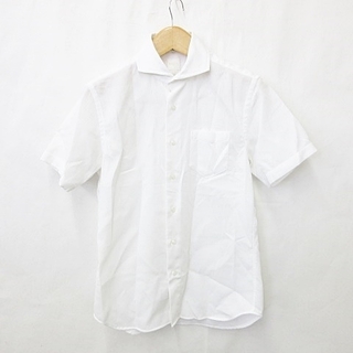 エディフィス(EDIFICE)のエディフィス EDIFICE シャツ 半袖 ホリゾンタルカラー ホワイト 白 M(シャツ)