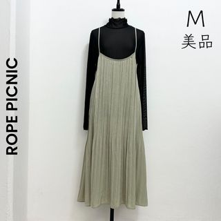 ロペピクニック(Rope' Picnic)の【ROPE PICNIC】美品 M プリーツワンピース キャミワンピース(ロングワンピース/マキシワンピース)