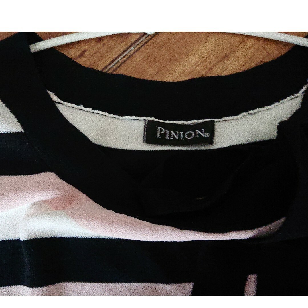 ボーダーリボン カットソー レディースのトップス(Tシャツ(半袖/袖なし))の商品写真