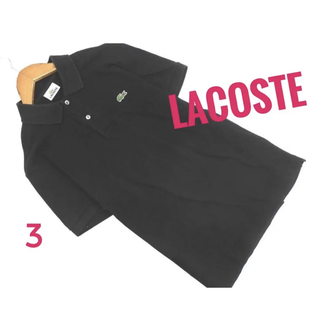 LACOSTE(ラコステ)のLACOSTE  ラコステ 半袖ポロシャツ 刺繍ロゴ ブラック レーディス レディースのトップス(ポロシャツ)の商品写真