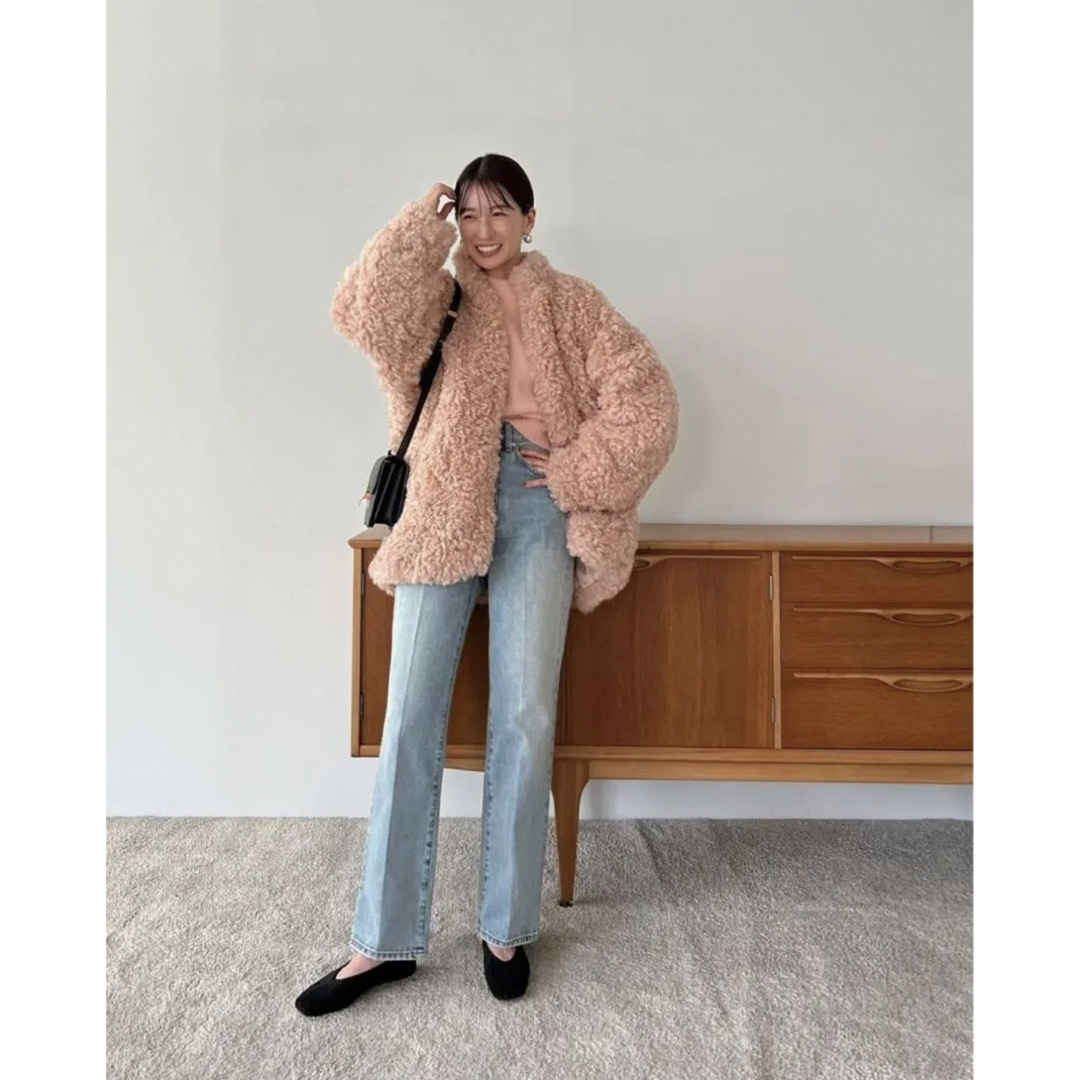 CLANE CURL FUR SHORT COAT 田中みな実　0 ホワイト