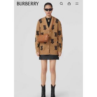 バーバリー(BURBERRY)のセーター モノグラムモチーフ ウール ジャカードカーディガン(カーディガン)