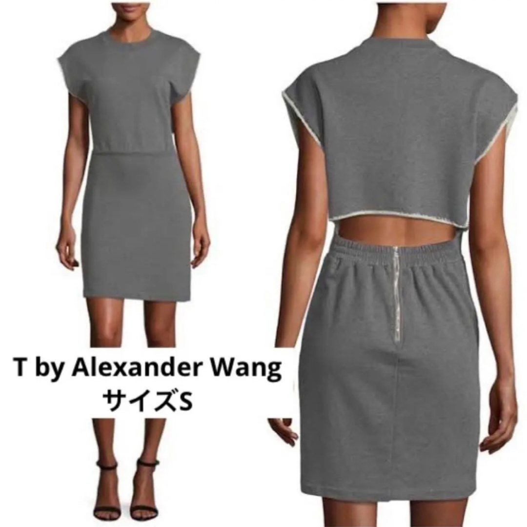 T by Alexander Wang(ティーバイアレキサンダーワン)のT by Alexander Wangコットンワンピース　グレーミニドレス レディースのワンピース(ミニワンピース)の商品写真