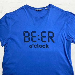 MZV ネタ Tシャツ  青 BEER ビールの時間　酒　アルコール(Tシャツ(半袖/袖なし))