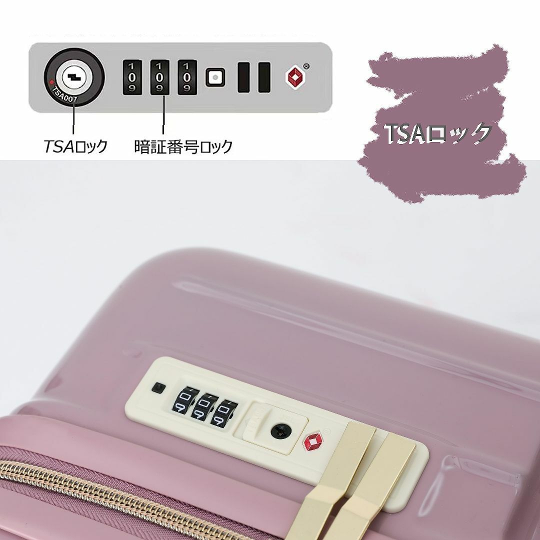 【色: Pink】[GGQAAA] スーツケース キャリーケース ファスナーフレ