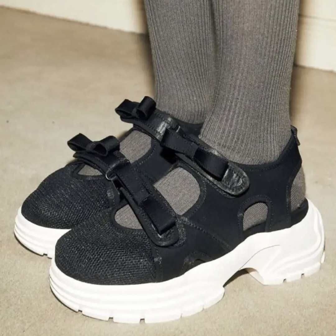 double ribbon sneaker sandal(black)