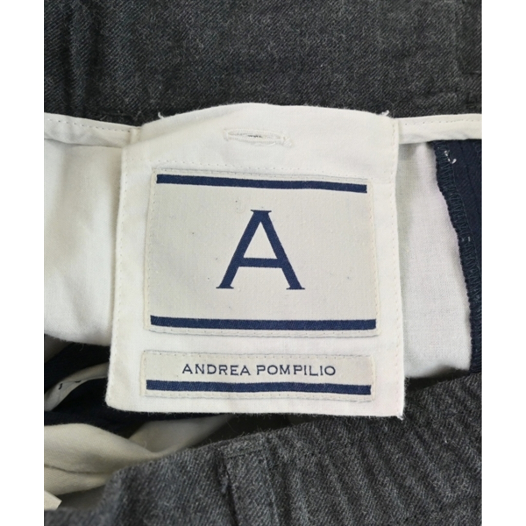 ANDREA POMPILIO カシミア混サイドラインスラックス 44 白×紺