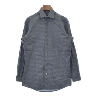 エルメネジルドゼニア(Ermenegildo Zegna)のErmenegildo Zegna カジュアルシャツ S グレーx紺(総柄) 【古着】【中古】(シャツ)