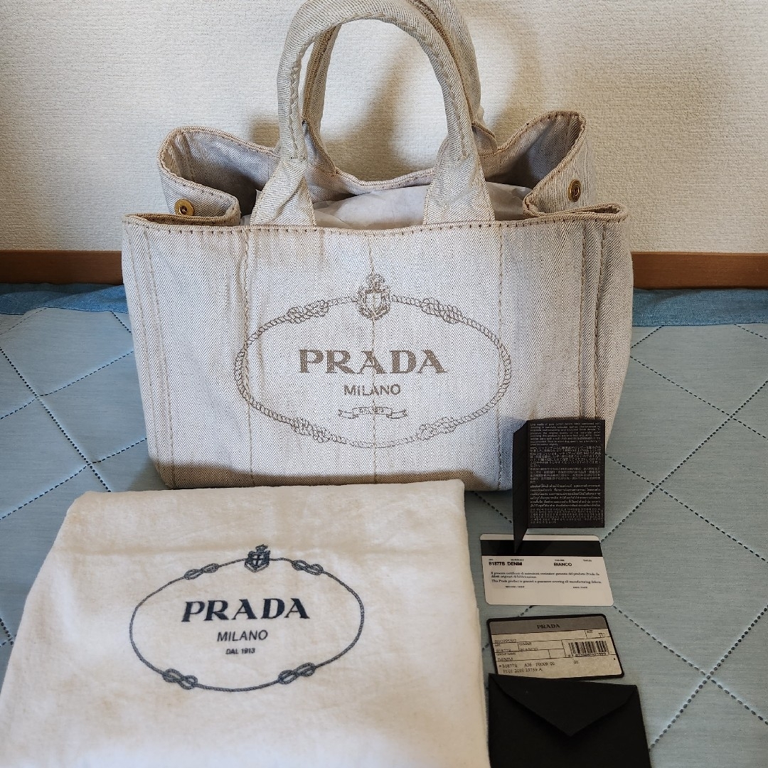 PRADA カナパ M キャンバストートバッグ ビアンコ www.krzysztofbialy.com