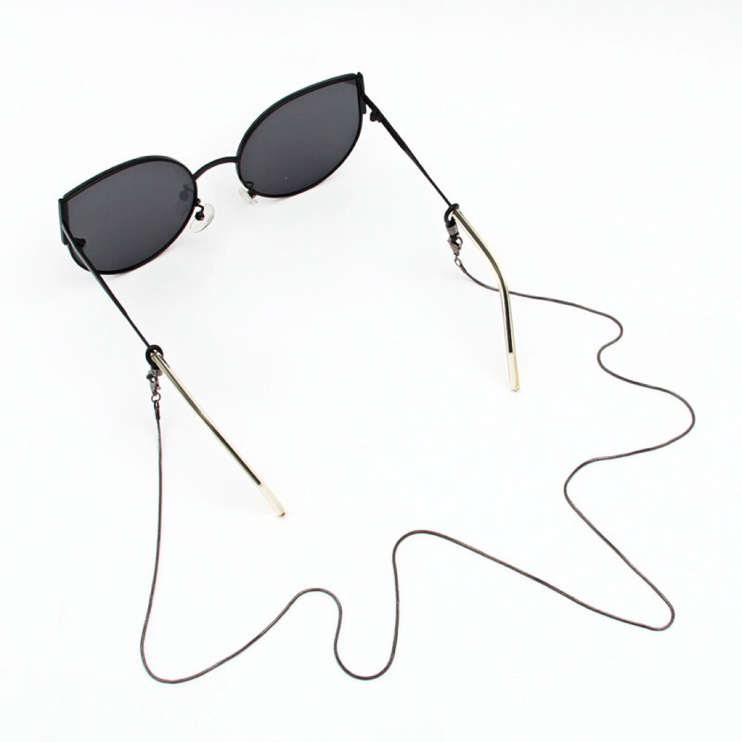 メガネ チェーン ピンク ゴールド ストラップ シンプル マスク アクセサリー レディースのファッション小物(サングラス/メガネ)の商品写真