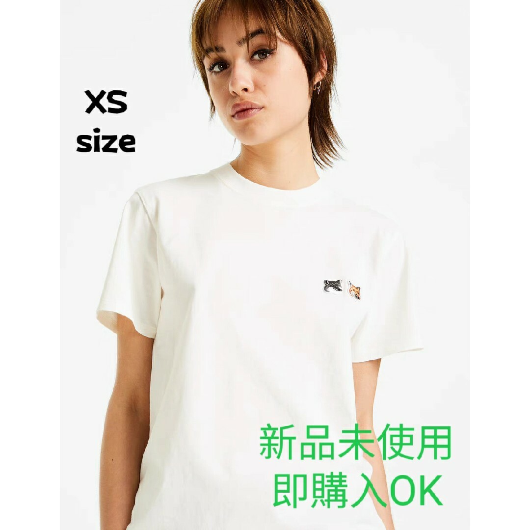 メゾンキツネ ダブルフォックス パッチ Tシャツ 半袖 ワッペン XLサイズ