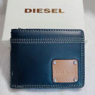 ディーゼル(DIESEL)のDIESEL 黒 二つ折 財布 新品 フェイクレザー(折り財布)
