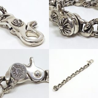 美品□CHROME HEARTS/クロムハーツ SV925 ファンシーリンク クリップ 13LINK クロス ブレスレット/アクセサリー シルバー 総重量118.24g