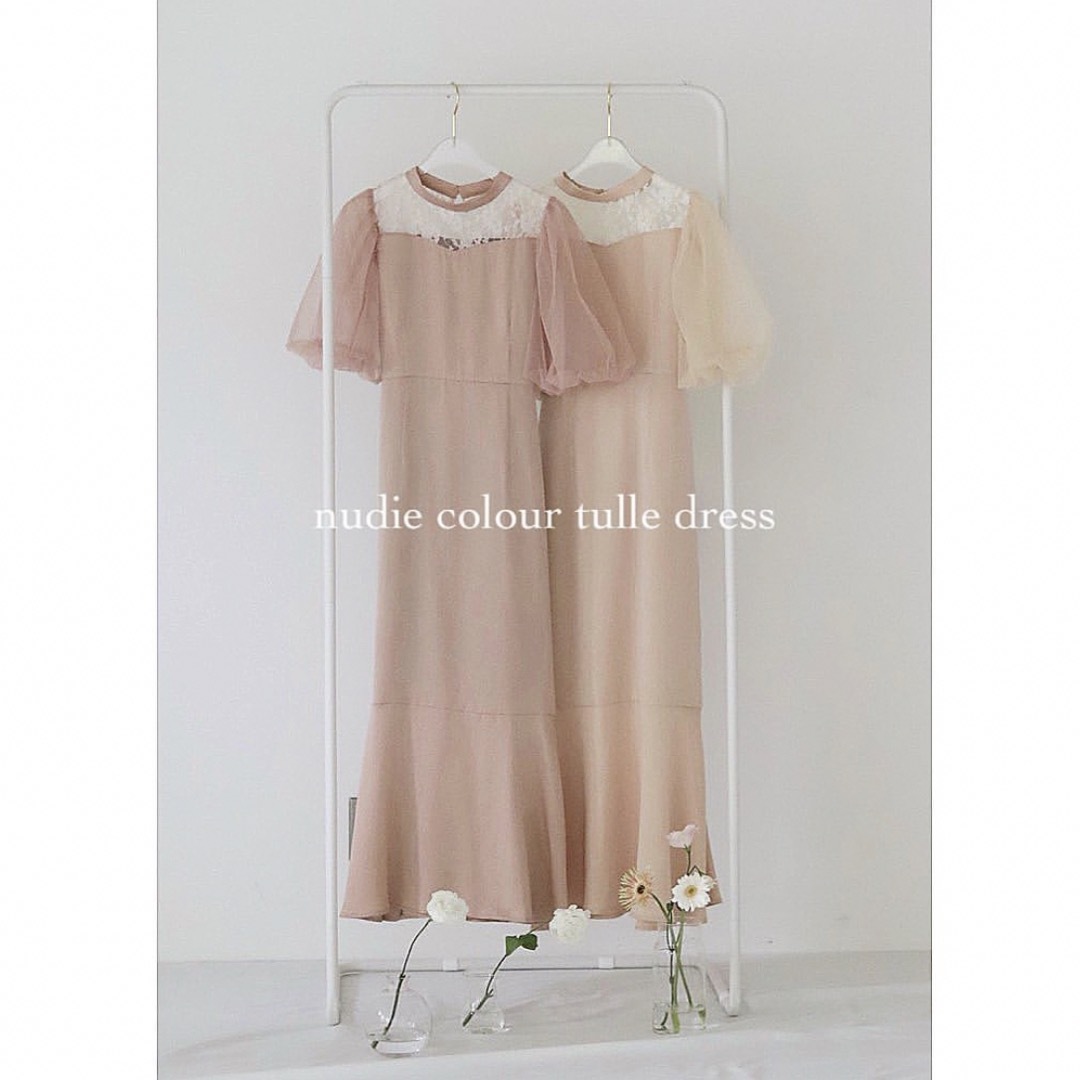 ミュゲmuguet   nudie colour tulle dress