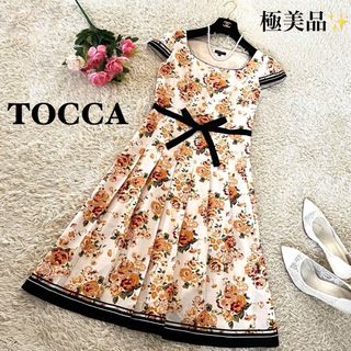 TOCCAワンピース00 TOCCA　濃紺　ワンピース　花柄　清楚　可憐