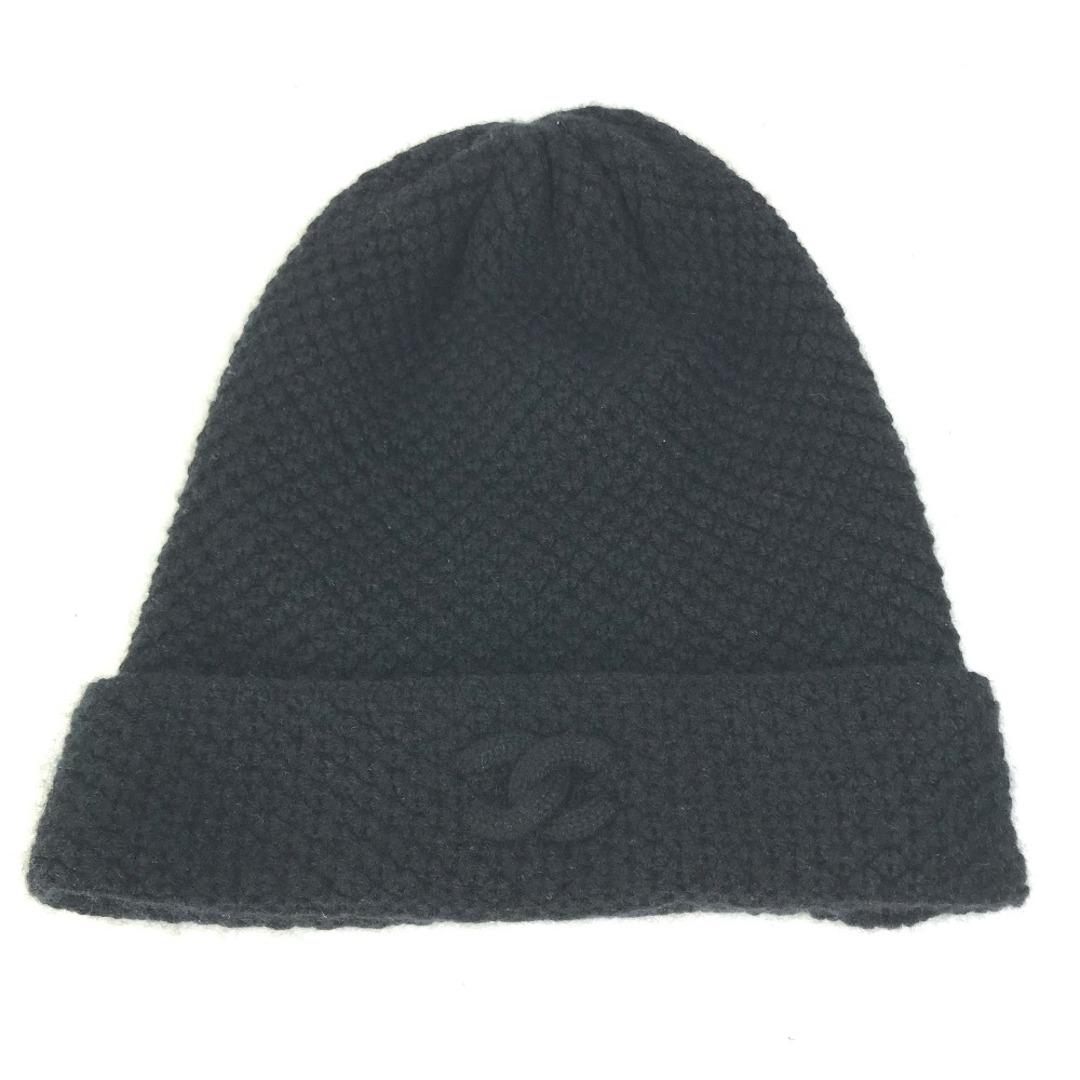 シャネル CHANEL CC ココマーク 15B ビーニー 帽子 ニット帽 ニットキャップ ニット帽 カシミヤ ブラック 美品