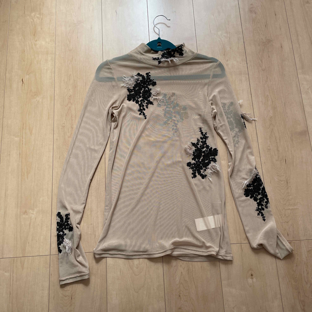 AMERI UND FUR EMBROIDERY SKIN TOP