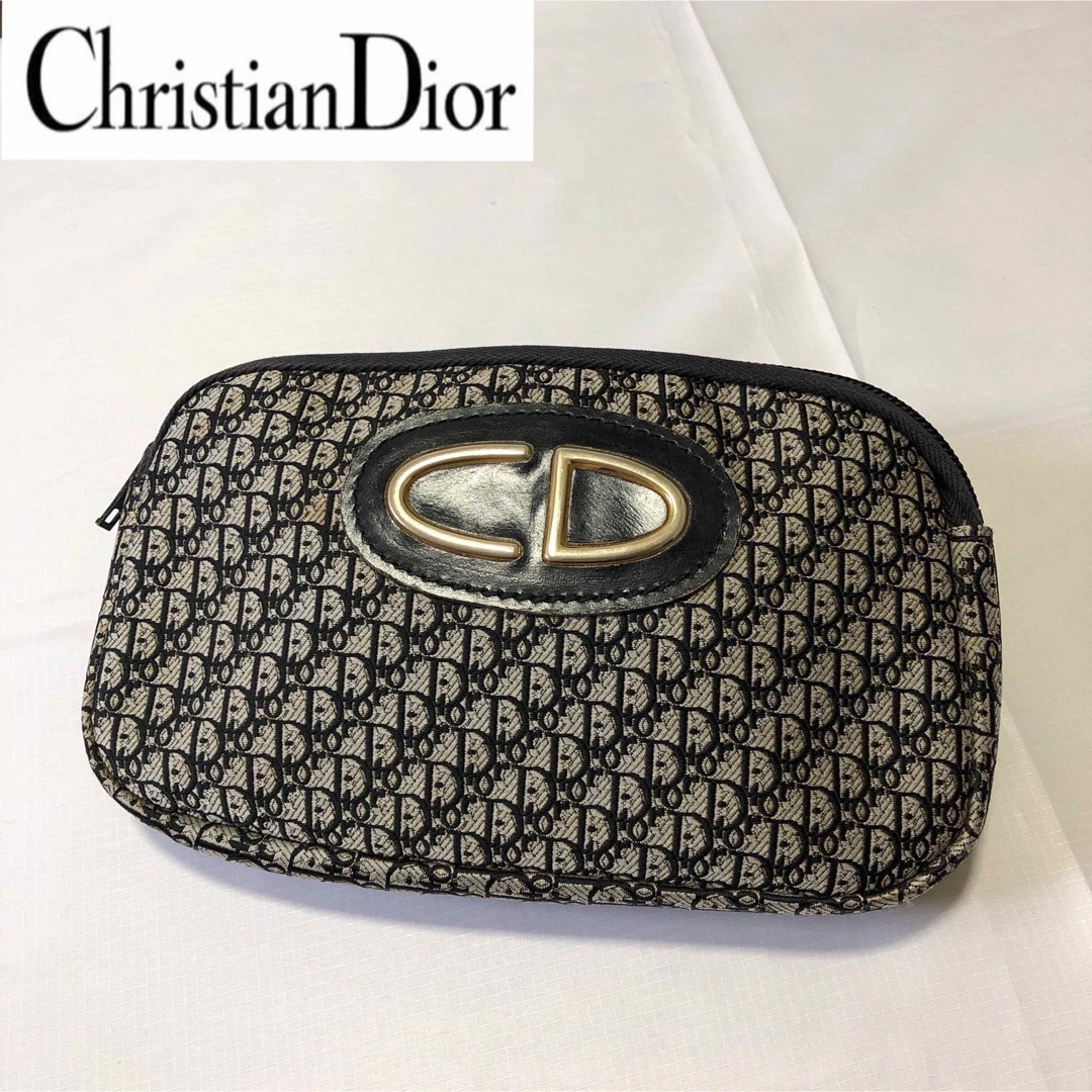 Christian Dior ディオール ポーチ トロッター柄 CDロゴ - ポーチ/バニティ