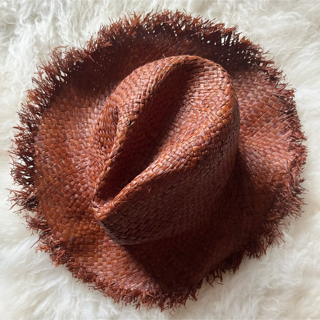 WEGO(ウィゴー)のWEGO ラフィアハット ラフィア ハット 麦わら帽子 ブラウン レディースの帽子(麦わら帽子/ストローハット)の商品写真